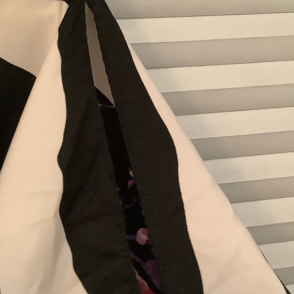 New York & Company Black Dress with Purple and Pink Floral Design - Picture 2 of 5